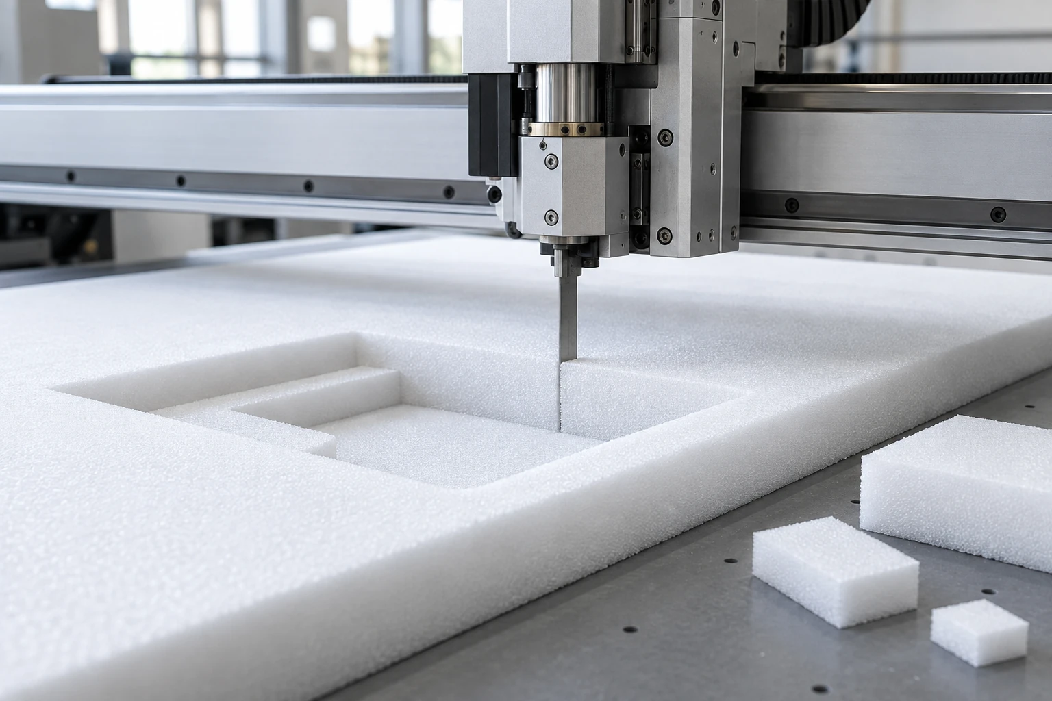 Concept illustration of a EPP Foam cutting route