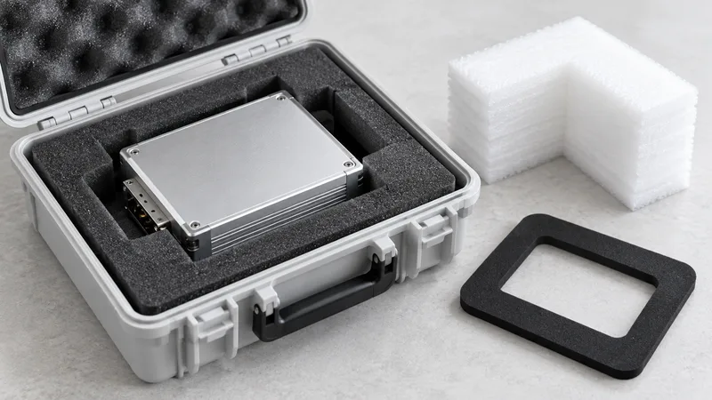 Protective foam inserts and an interface gasket for an electronic module.