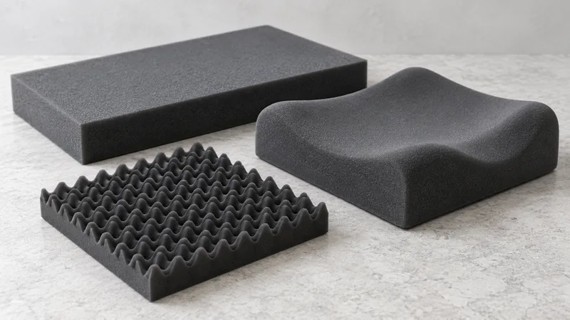 PU foam slab, contoured cushion and profiled foam pad formats.